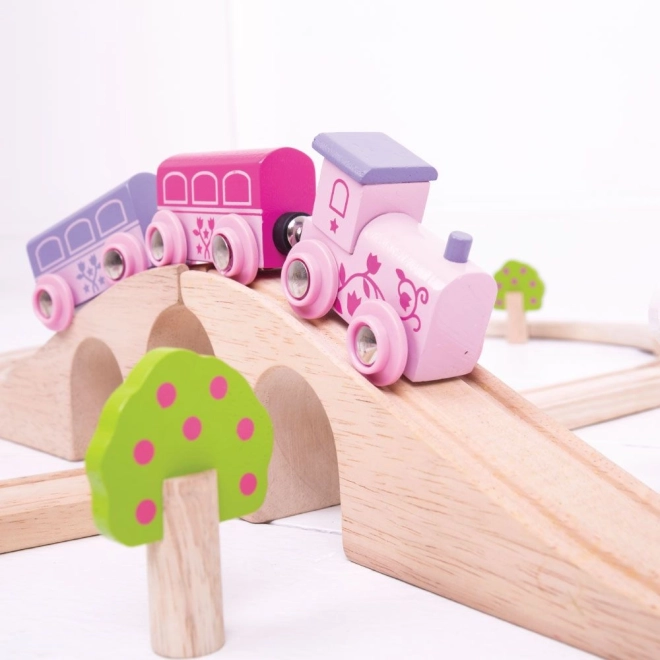 Bigjigs Rail Circuit de train en bois en huit pour princesses 35 pièces