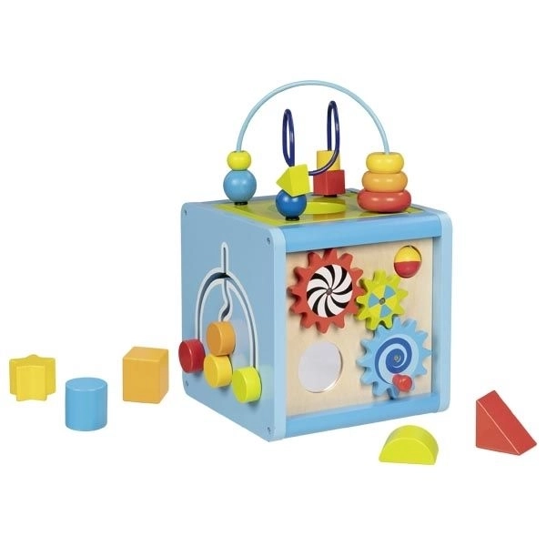 Cube en bois motorique pour enfants 5 en 1
