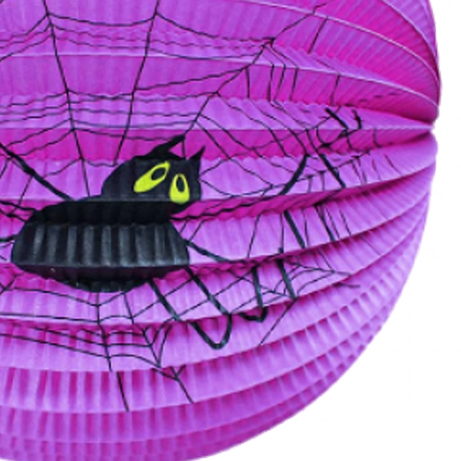 Lampion Halloween araignée 25 cm avec bâton lumineux 50 cm