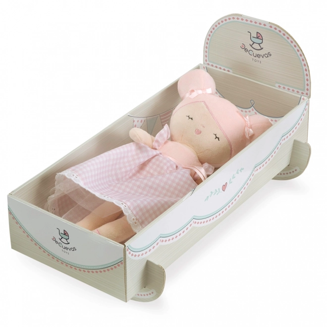 DeCuevas 20046 Poupée en peluche NIZA - 36 cm avec berceau