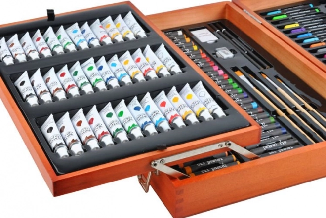 Grande trousse en bois pour petits artistes 174 pièces