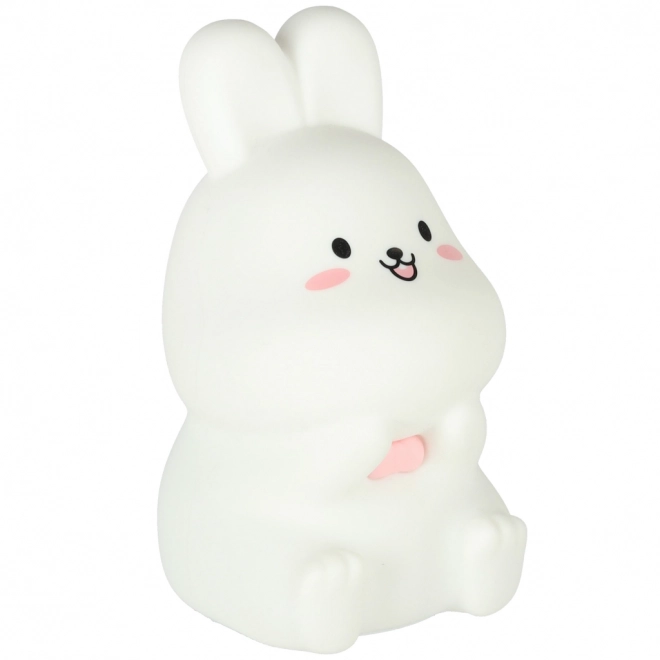 Lampe de nuit LED pour enfant en silicone Blanche avec lapin rose