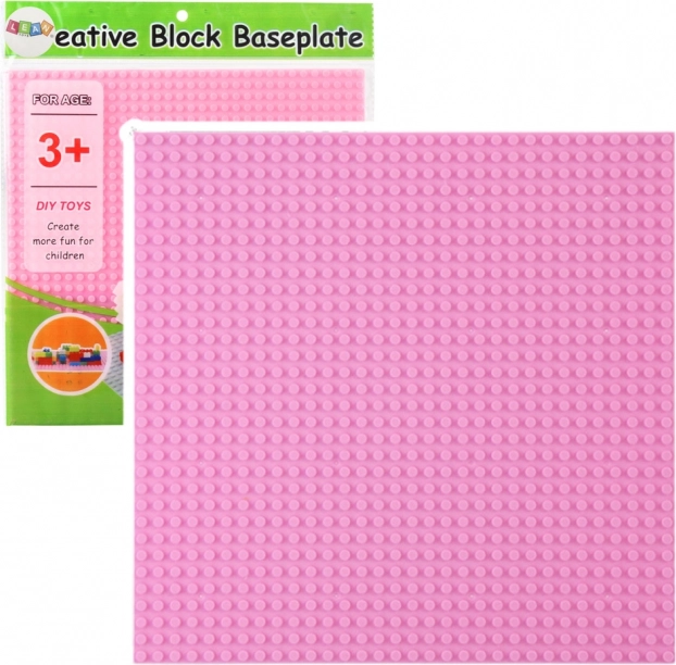 Plaque de construction rose pour ensembles 25,5 x 25,5 cm