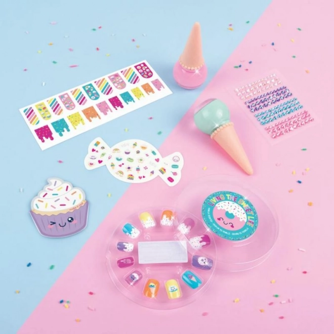 Ensemble coloré pour ongles avec autocollants Candy