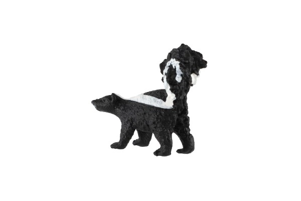 Zooted skunk rayé en plastique de 5 cm en sachet