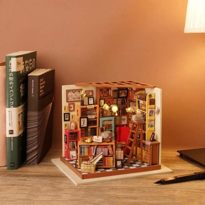 Samova studovna - Bibliothèque DIY Miniature Maison de Poupées