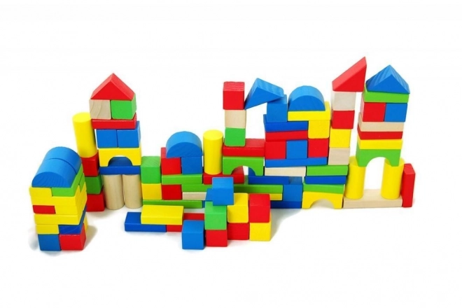 Cubes en bois dans un seau de 100 pièces