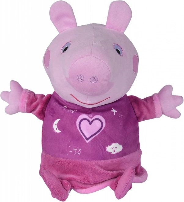 Peppa Pig 2 en 1 peluche doudou, musical + lumineux, rose, 25 cm