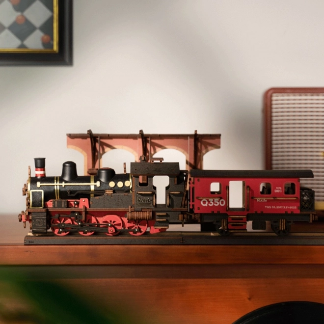 RoboTime Maquette en bois 3D Locomotive à vapeur vintage