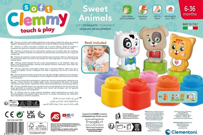 CLEMENTONI Soft Clemmy Coffret de jeu avec livre Milou animaux