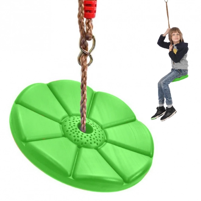 Balançoire de jardin pour enfants disque fleur ronde – zelená