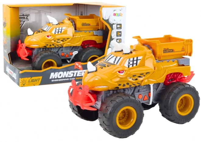 Voiture tout-terrain dinosaure avec entraînement à friction orange