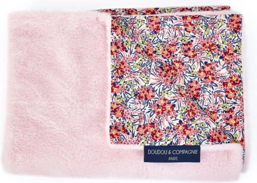 Couverture bébé en peluche Boh'aime 70 × 100 cm rose