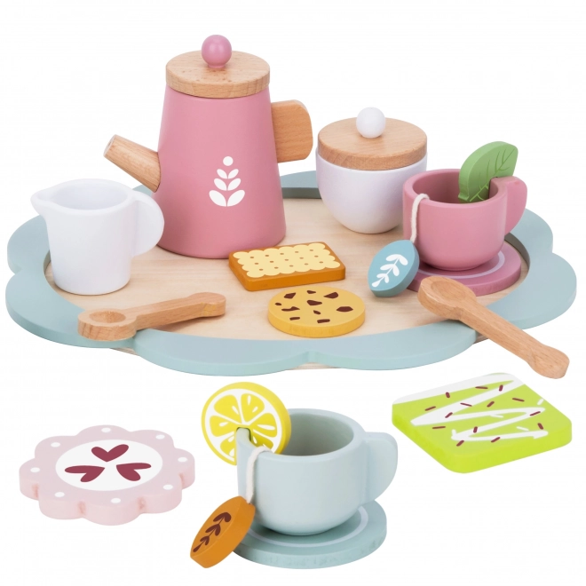 Ensemble de jouets en bois pour le thé pour enfants