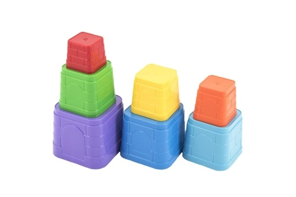 Pyramide Kubus puzzle en plastique carré coloré 7 pièces dans un sac 12m+