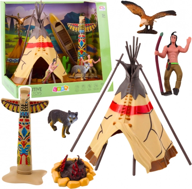 Set amérindien avec figurines et tipi