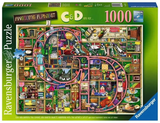 RAVENSBURGER Puzzle Alphabet incroyable - lettre C et D 1000 pièces