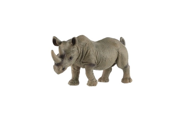 Rhinocéros à deux cornes en plastique de zoo 14cm dans un sac