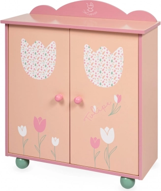 Armoire-penderie en bois pour poupées avec accessoires TULIPE