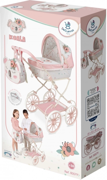 Poussette pliante pour poupées DeCuevas avec sac à dos Koala 81 cm