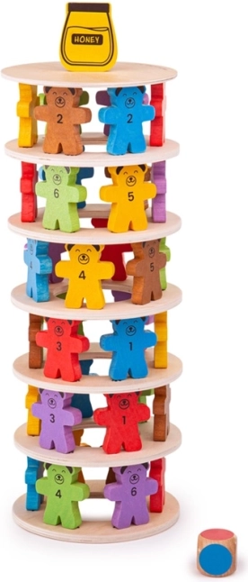 Oursons qui tombent - Jeu d’équilibre en bois