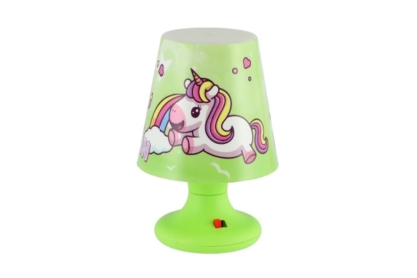 Mini lampe avec licorne pour table en plastique 8,5x11cm à piles 3 couleurs