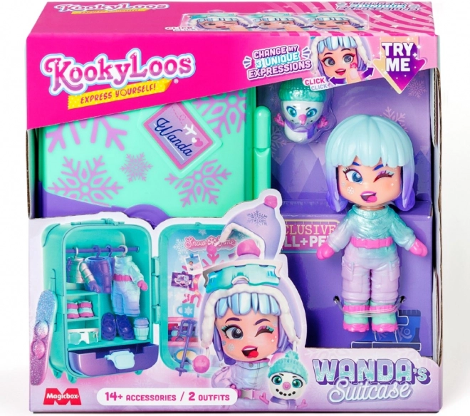 Poupée KookyLoos Wanda dans une valise avec équipement d’hiver