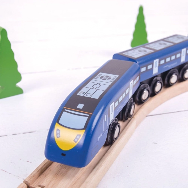 Train à grande vitesse en bois bleu Bigjigs Rail