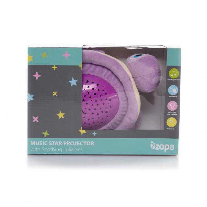 Jouet en peluche tortue avec projecteur, Violet