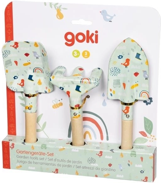 goki set de jardinage pour enfants printemps, 3 pcs
