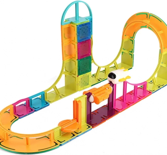 Piste rapide avec loopings et virages