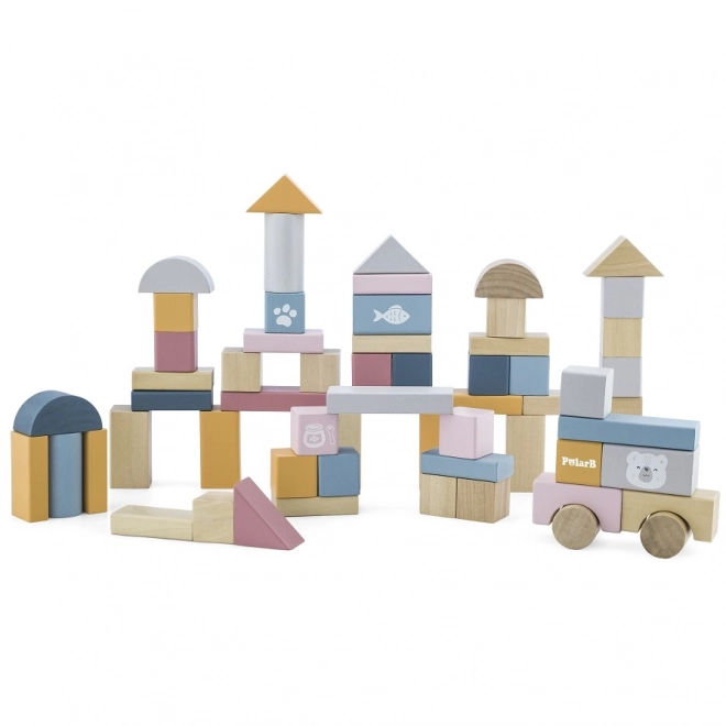 Jeu de construction en bois 60 blocs