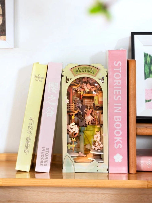 RoboTime Puzzle 3D Serrure de Livres "Falling Sakura" (en bois)