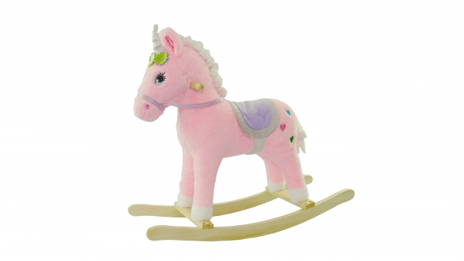Licorne à bascule avec effets rose 74x28x65 cm