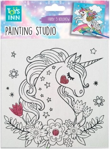 kit de peinture sur toile licorne fleurs