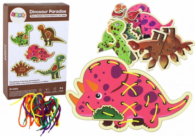 Paradis des Dinozaures - Jouets en Bois à Lacer