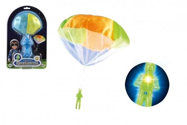 Parachutiste lumineux avec parachute 12cm