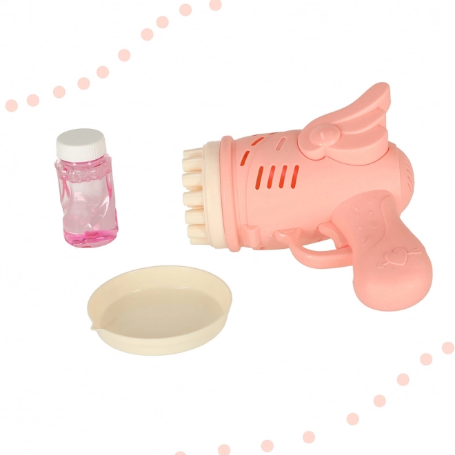 Pistolet à bulles rose avec ailes
