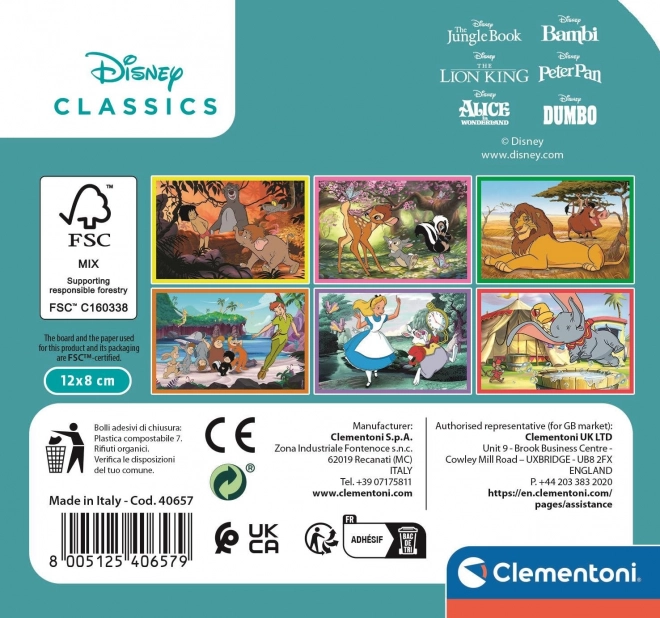 CLEMENTONI Cubes illustrés Disney classiques, 6 cubes