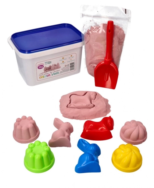 ADAM TOYS Sable cinétique rose 2 kg + moules et pelle