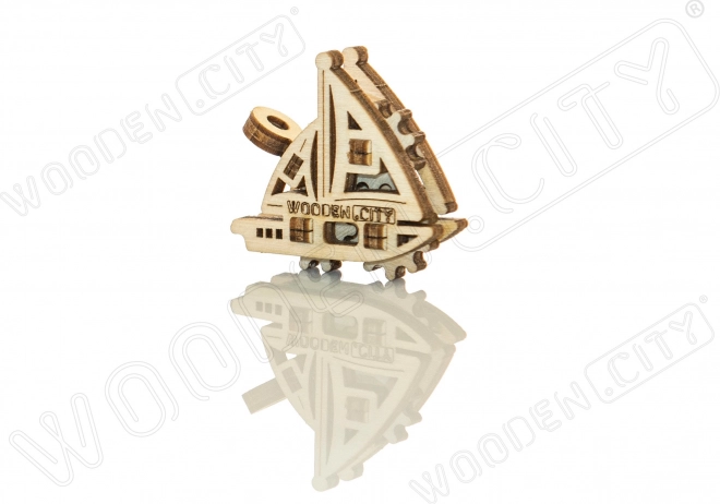 Puzzle 3D en bois mini ensemble de bateaux
