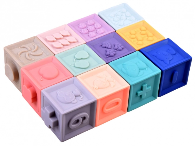 Blocs sensoriels doux pour bébés 12 pcs