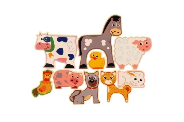 Puzzle/Jeu de casse-tête en bois ferme 20x14cm dans une boîte 24x21x2cm 24m+