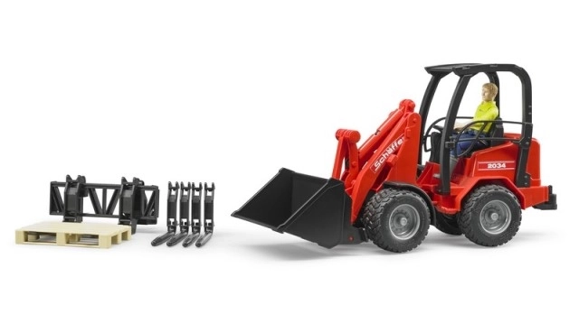 Chargeur rouge Bruder Schäffer 2034 avec figurine et accessoires