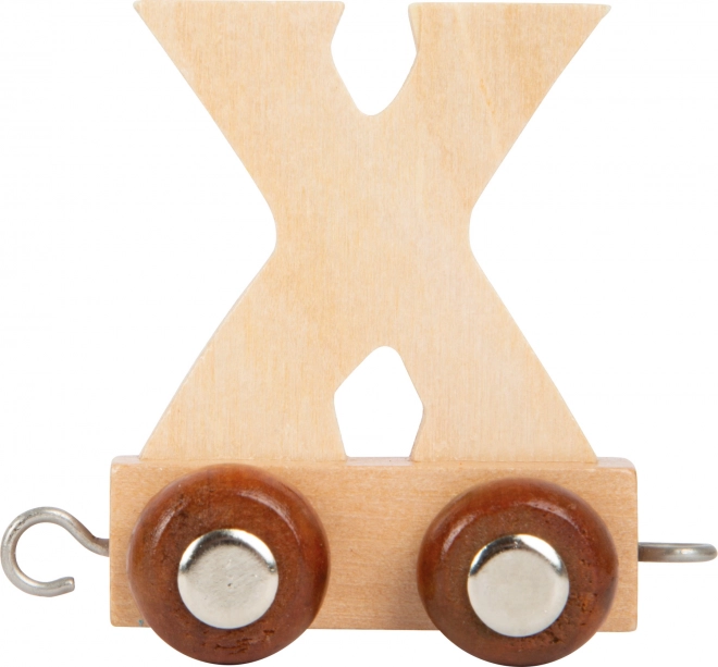 Petit train en bois avec lettres - Lettre X
