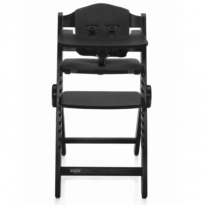 Chaise haute en bois Clipp & Clapp, Noir