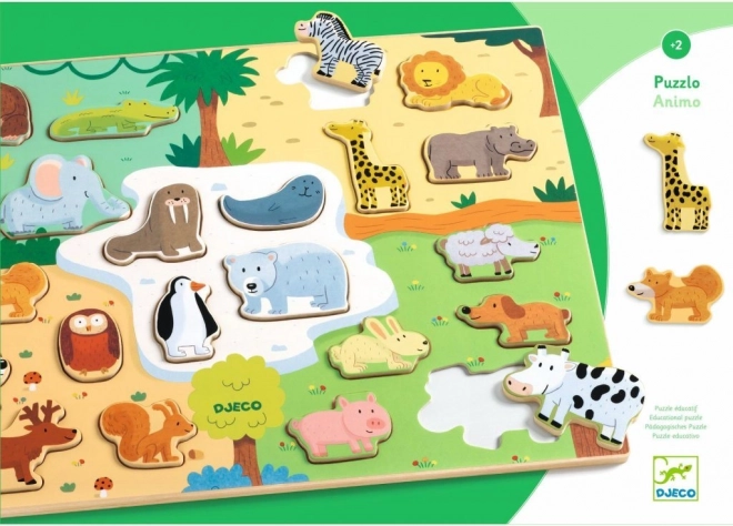 Puzzle en bois pour enfants Animaux