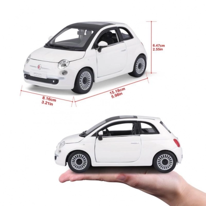 Bburago 1:24 Fiat 500 (2007) Blanc