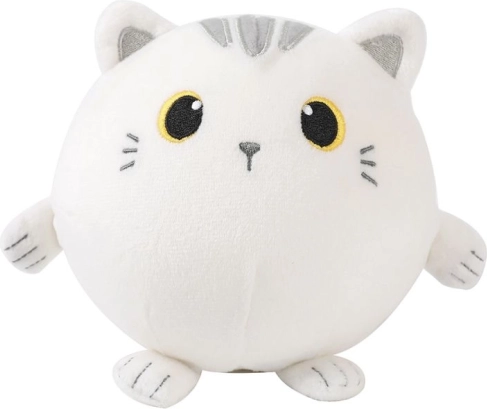 Balle anti-stress en peluche à presser chaton blanc