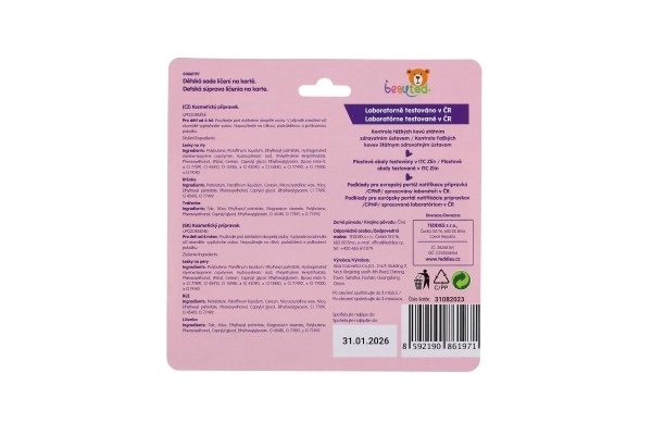Coffret de maquillage pour enfants beauted sur palette sur carte 17x17x2cm